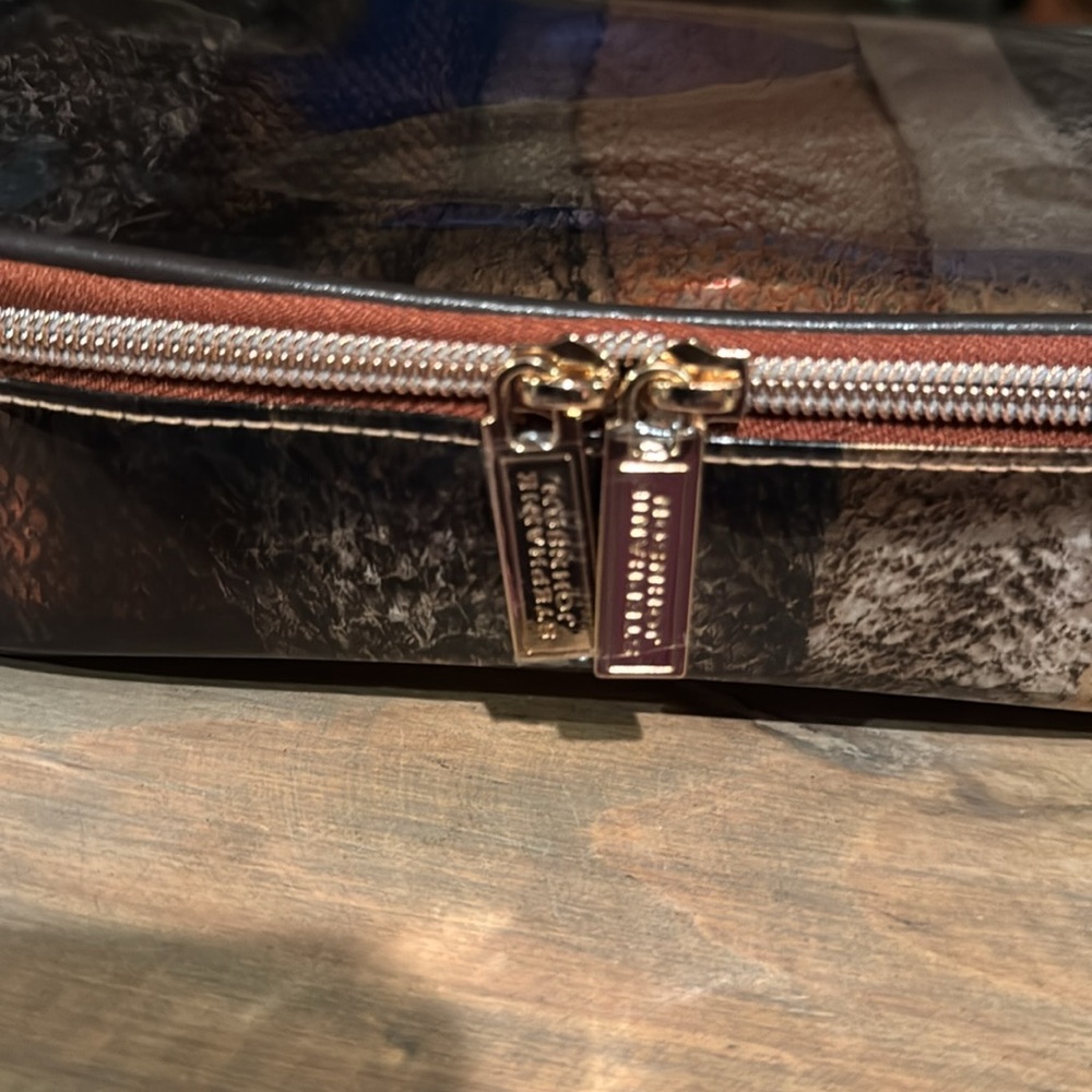 Stephanie Johnson Patchwork Metallic Cosmetic Case in Brown, Copper, Blue - Picture 6 of 9
